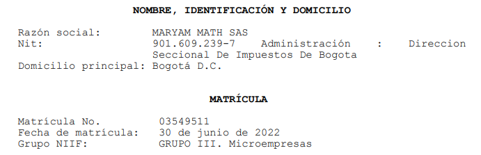 Cámara de Comercio Maryam Math